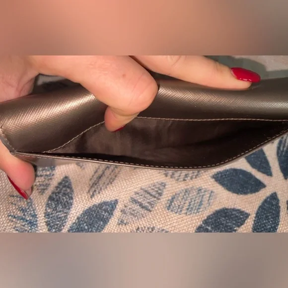 EUC, Salvatore Ferragamo, Gancini-Buckle, Gray/Silver Leather Long Wallet